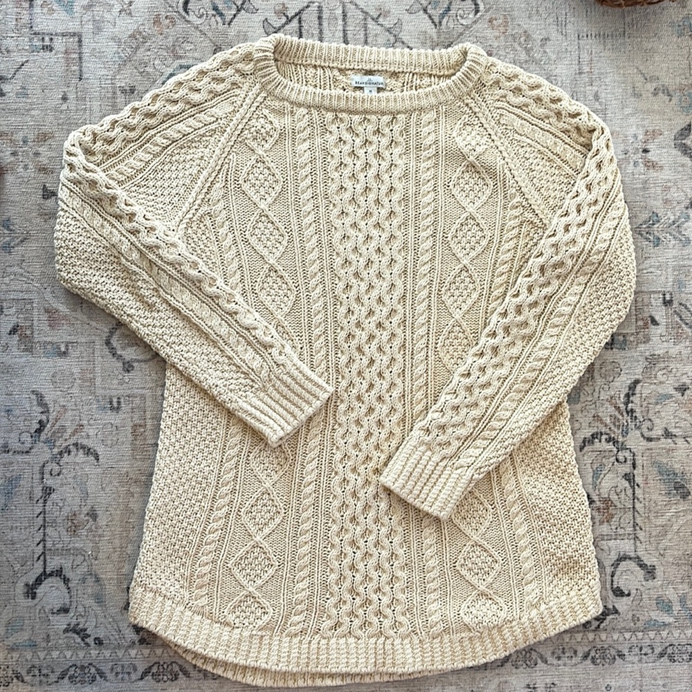 LL Bean signature cotton fisherman tunic sweater sweater